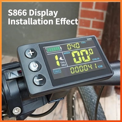Electric Bicycle LCD S866 Display Meter 24V 36V 48V 60V E-Bike Display Panel SDE