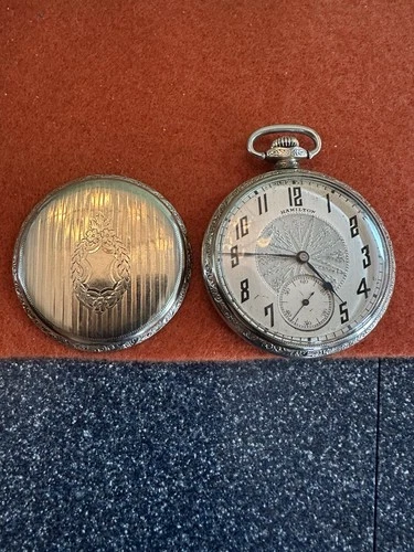 Antique 1916 Hamilton Grade 974 Pocket Watch Movement Parts/Repair 16s 17j USA