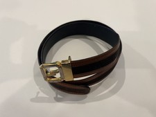 30 inch Women s Vintage Elegant Brown Leather Belt with Gold Buckle