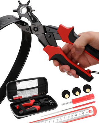 KingTool Leather Hole Punch Set, Super Heavy Duty Rotary Assorted Colors