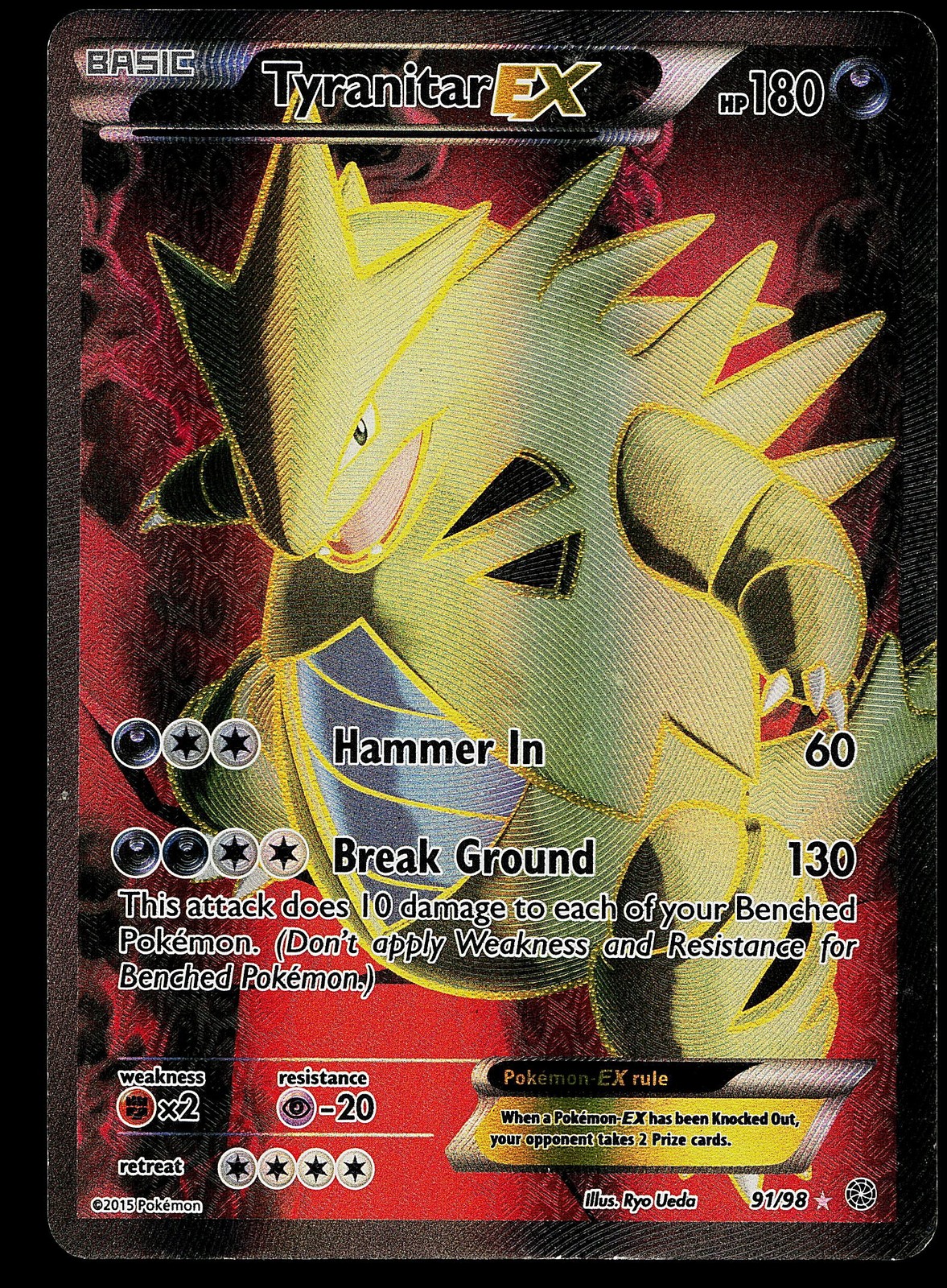 Pokemon Card - Tyranitar EX (Full Art) XY - Ancient Origins 91/98 Ultra Rare