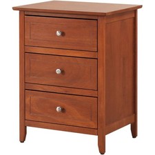 Table de chevet contemporaine Maklaine 3 tiroirs en chêne - Entièrement assemblée
