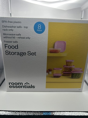 Room Essentials 8 Piece Multicolor Plastic Food Storage Set Snap Lid BPA Free - Picture 1 of 2