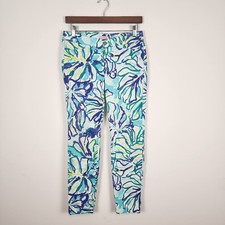 Lilly Pulitzer Kelly Ankle Pool Blue Stay Cool Pants Women's Size 2