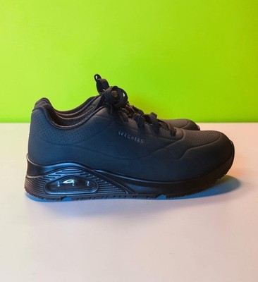 Skechers Uno SR Stand On Air Black Work Shoes. Memory Foam. With Box Sz 8