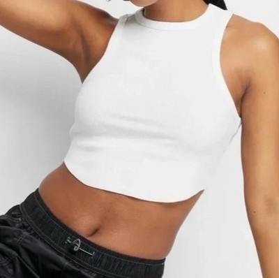 3 Pack NWT Wild Fable  Junior's Ribbed Cropped Tiny Tank Top White Size XL