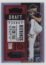 2020 Panini Contenders Draft Ticket Purple 93/99 Max Scherzer #99 qp4