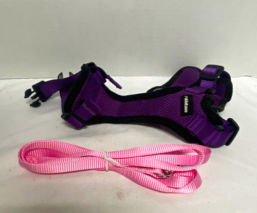 Rabbitgoo Adjustable Mesh Cat Harness Vest & Leash Set, Purple, Size S