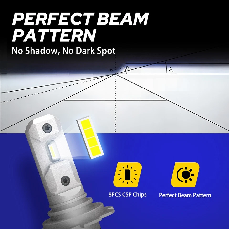 H7 Bombillas LED DRL haz alto bajo blanco súper brillante CANBUS faros antiniebla N X Foto 4 de 4