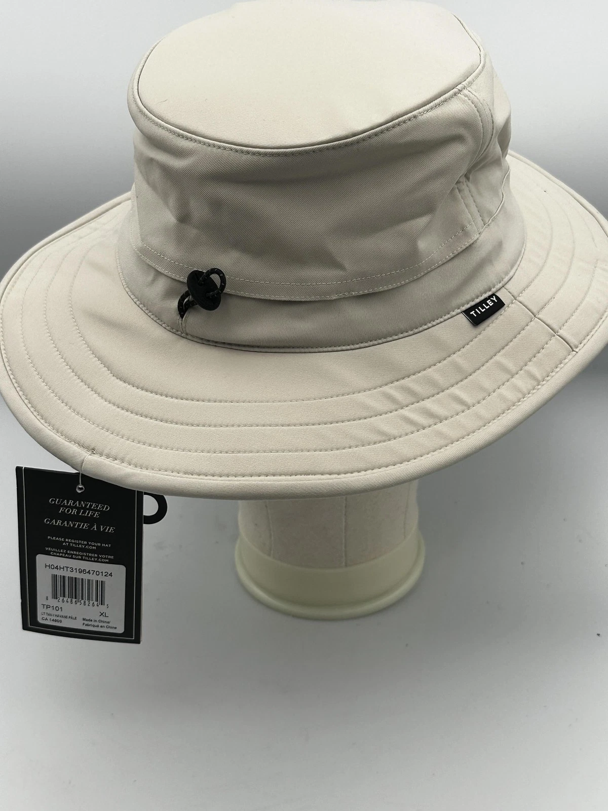 Tilley Hat Bucket Fitted Mens XL Light Tan Golf UPF 50+ Sun Wide Brim 3XDRY