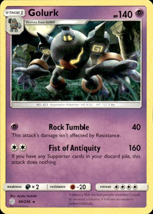 Pokemon Golurk SM - Cosmic Eclipse 90/236 Light Play LP+ or Better