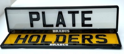 2 x 3D Gloss Gel  Brabus - Quick Release - Number Plate  Holder Surround