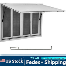 Concession Window with Sliding Screen Windows & Awning Door,Lock for Food Trucks