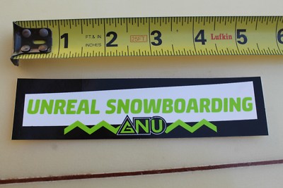 GNU Snowboards Neon Green Mountain Powder Snow Unreal Snowboarding STICKER