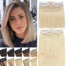 Blonde One Piece Side Hair Pad Topper Clip In 100 Remy Human Hair Extensions US