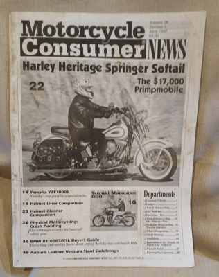 #ad Vintage Motorcycle Consumer News June 1997 Issue Harley Heritage Softail $11.99