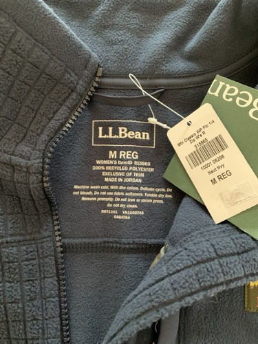 LL Bean Women’s M Mountain Classic Windproof Fleece Navy NWT - Picture 3 of 10