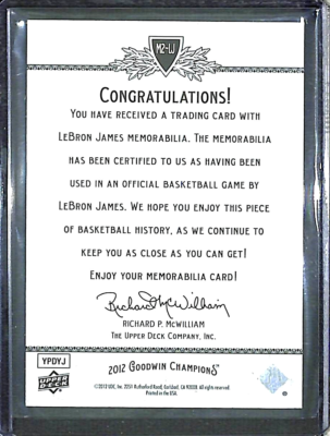 2012 Upper Deck Goodwin Champions - Authentic Memorabilia LeBron 