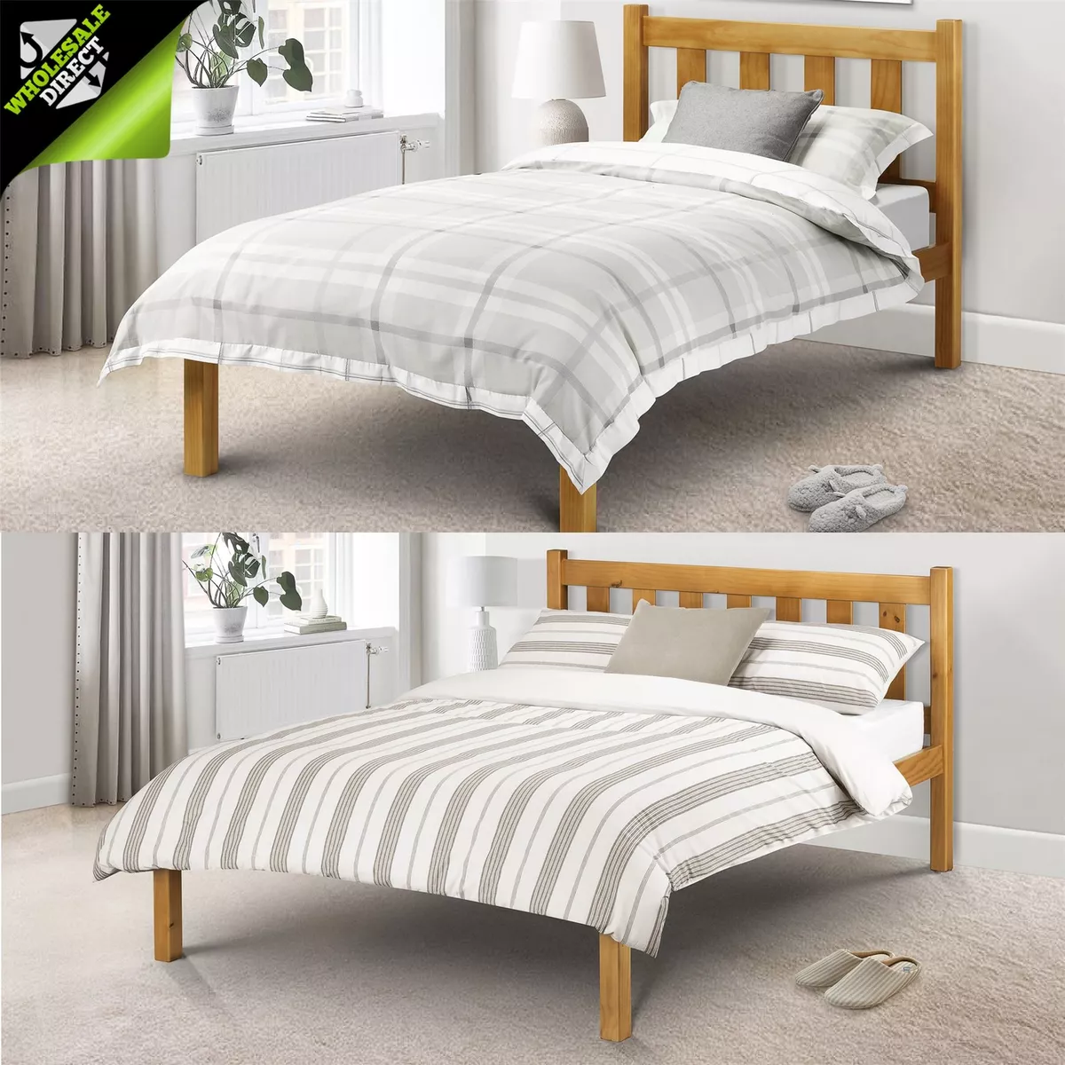 3FT SINGLE 4FT6 DOUBLE SIZE POPPY ANTIQUE PINE BED FRAME WOODEN SOLID PINE