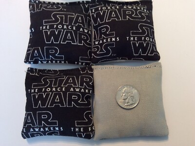 4 Star Wars ( Grey Back) mini cornhole, bean bags, 3'' X 3''  double stitched #2