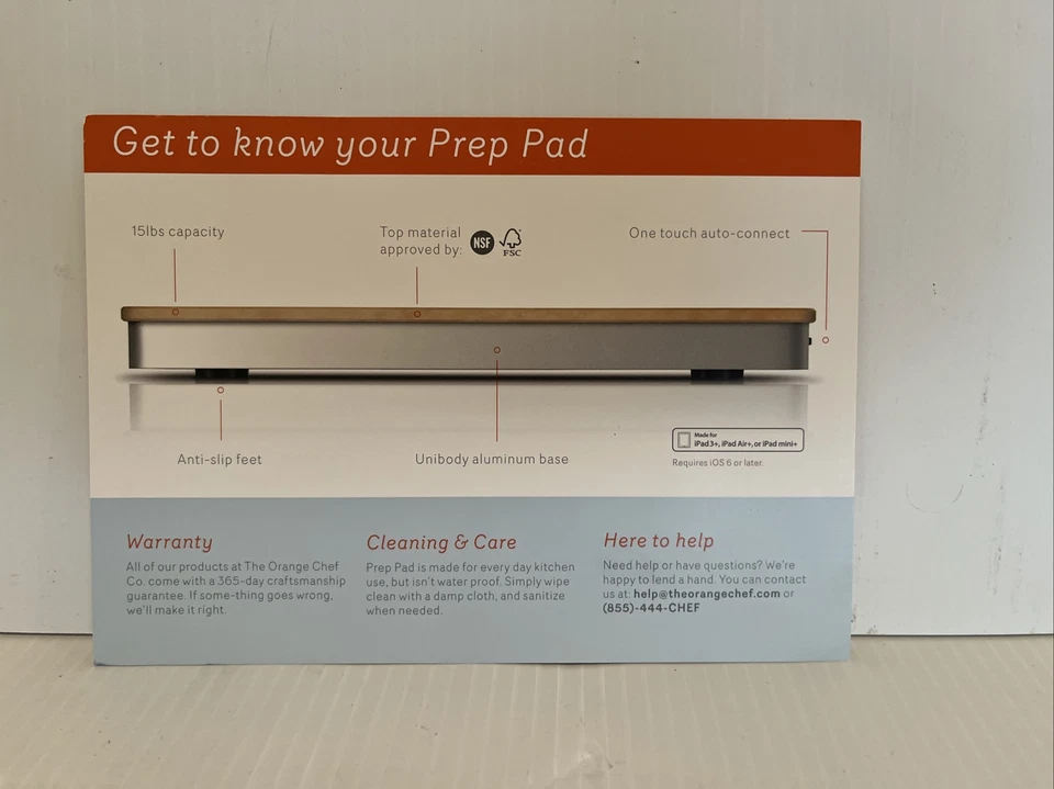 Báscula de alimentos The Orange Chef Prep Pad hecha para. iPhone/iPad Foto 2 de 4