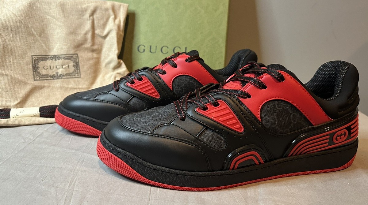 Gucci Basket Low Black Red Men