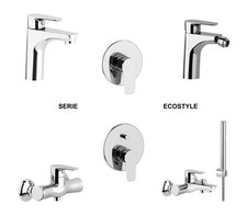MISCELATORE ECOSTYLE ERCOS PONSI CROMO LAVABO BIDET VASCA DOCCIA INCASSO-ESTERNO