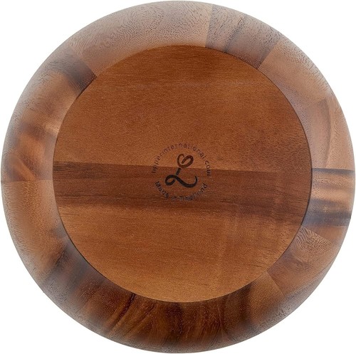 Large Acacia Wood Bowl 12 inch Centerpiece Serving Bowl for Fruits Salads - Picture 6 of 10