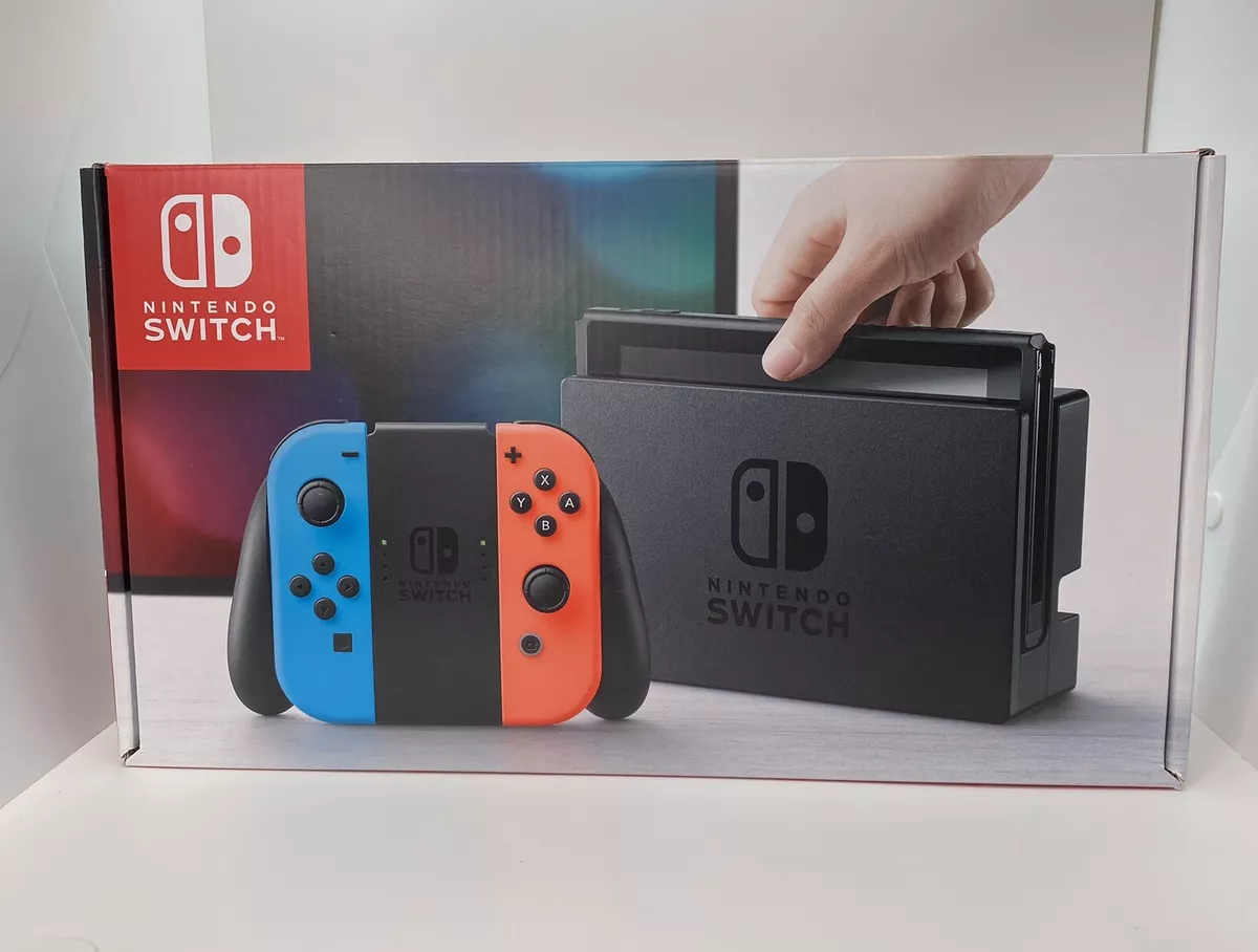 forstene Frugtbar eksekverbar Nintendo Switch Red Blue Console Original Box V1 Low Serial # Launch Day  2017 | eBay