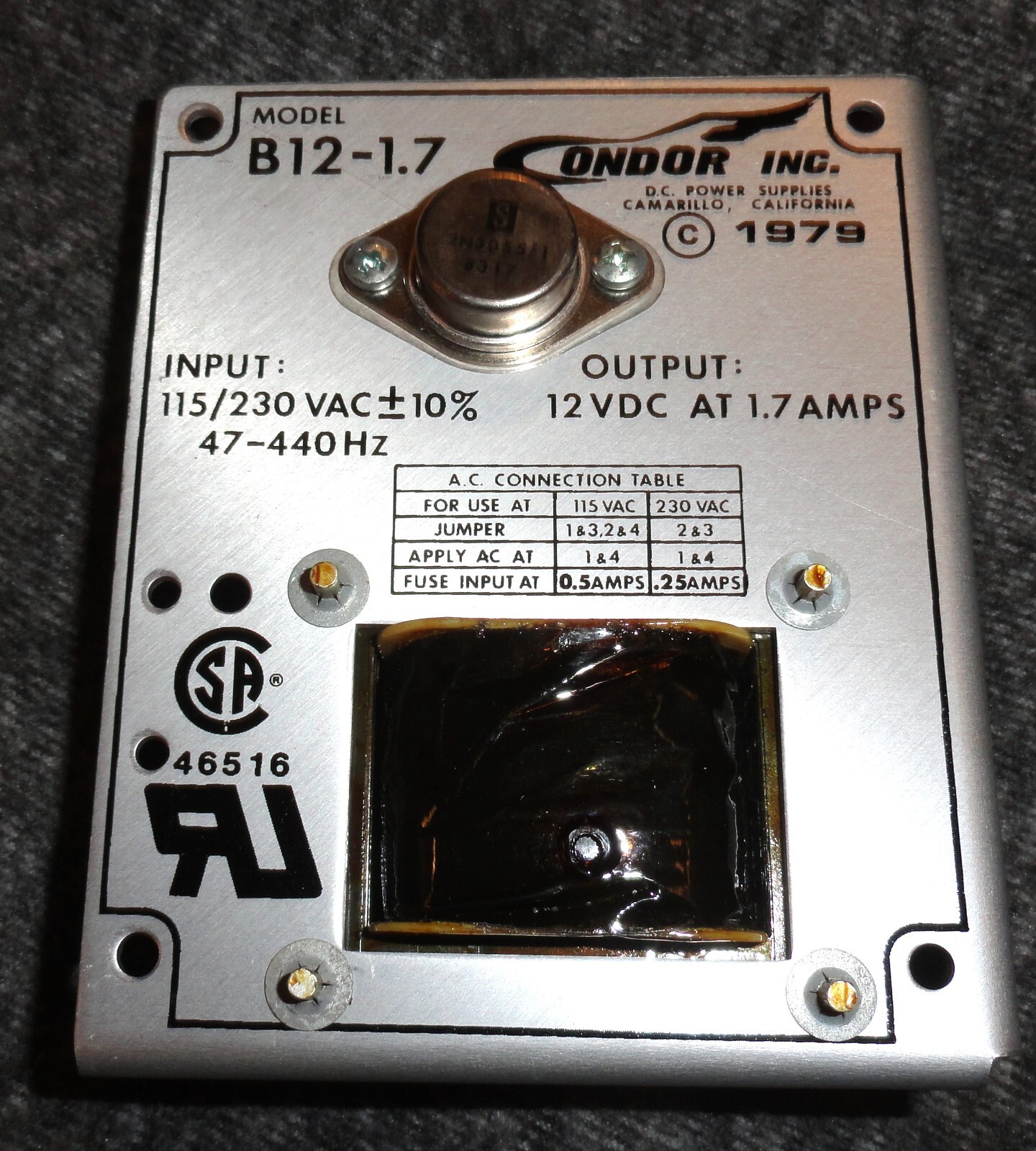 CONDOR B12-1.7-  DC POWER SUPPLY 12V@1.7A