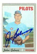 John Gelnar autographed baseball card (Seattle Pilots) 1970 Topps #393