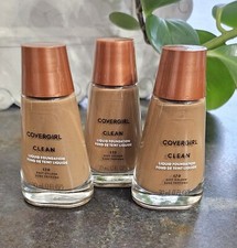 Lot Of 3 Covergirl DEEP GOLDEN 170 Clean Liquid Foundation 1 oz ea. NEW 