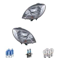 Scheinwerfer Set Halogen H4 Glasklar FüR Renault Kangoo Express Inkl. Lampen