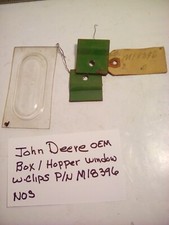 JOHN DEERE OEM P/N M18396, PLANTER BOX / HOPPER SIGHT WINDOW WITH CLIPS.4.25” L