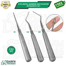 3 Pcs Heidbrink Root Elevator Orthodontic Dental Instruments Set German Grade