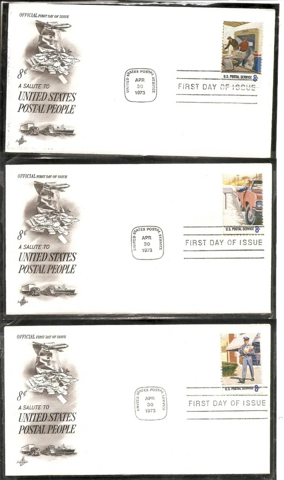 US SC # 1489-1498 Postal People FDC. 10 Covers Set. Artcraft Cachet. - Image 2 of 4