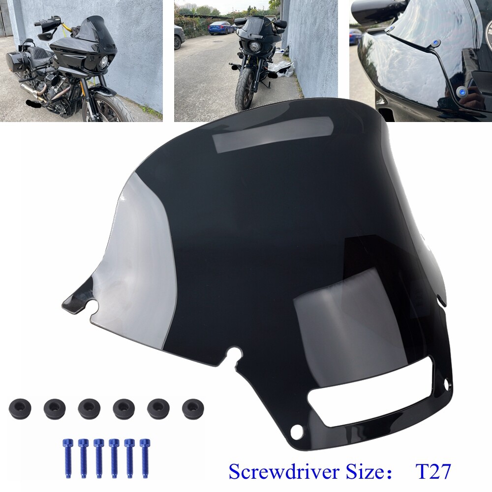 14.4″ Heights Windshield Screen w/ Washer For Harley Softail Low Rider ST FXLRST