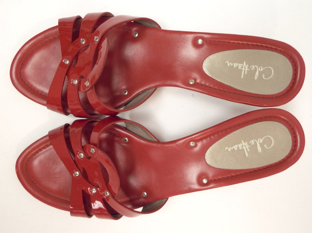 Sandales Cole Haan En Cuir Rouge - Taille 10 B - Occasion (état Fantastique)