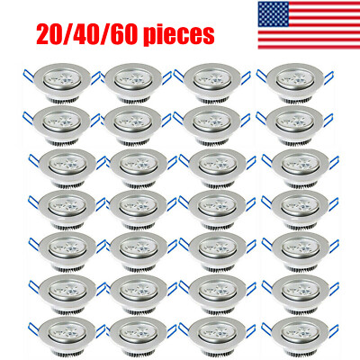 40/20pcs 3W Downlight LED Spotlight Recessed Panel Ceiling Light Lamp 85V-265V