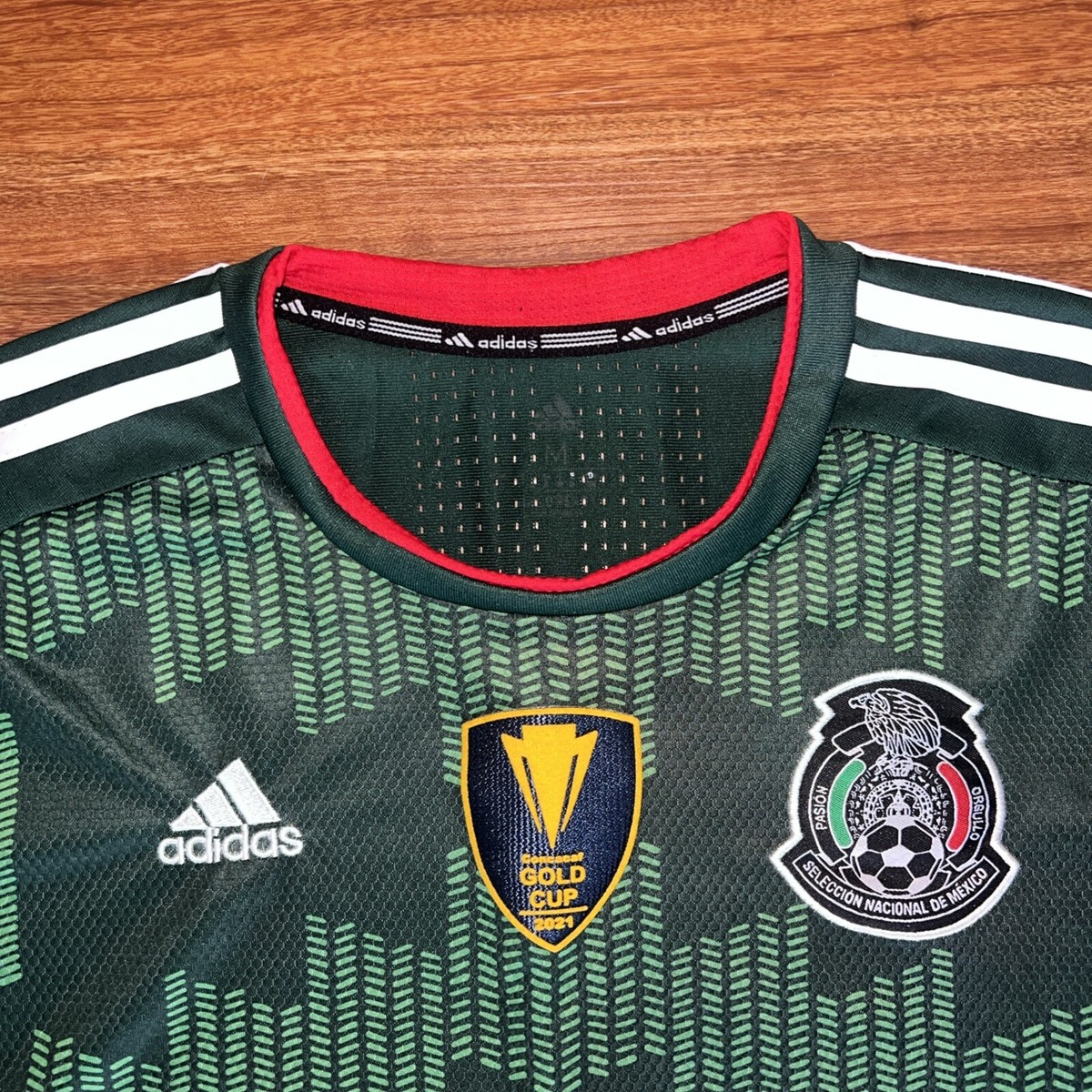 ADIDAS MEXICO CONCACAF CUP 2021 GREEN SOCCER JERSEY SHIRT MEDIUM 21/22