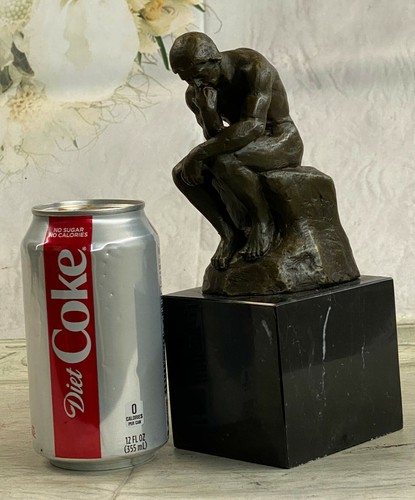 Rodin`s The Thinker Brown Bronze Great Patina Sculpture Home Decor Statue DEAL - Picture 2 of 7