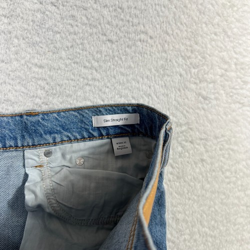Jeans Calvin Klein slim dritti 38x32 blu denim lavaggio chiaro nuovi con etichette - Foto 8 di 12