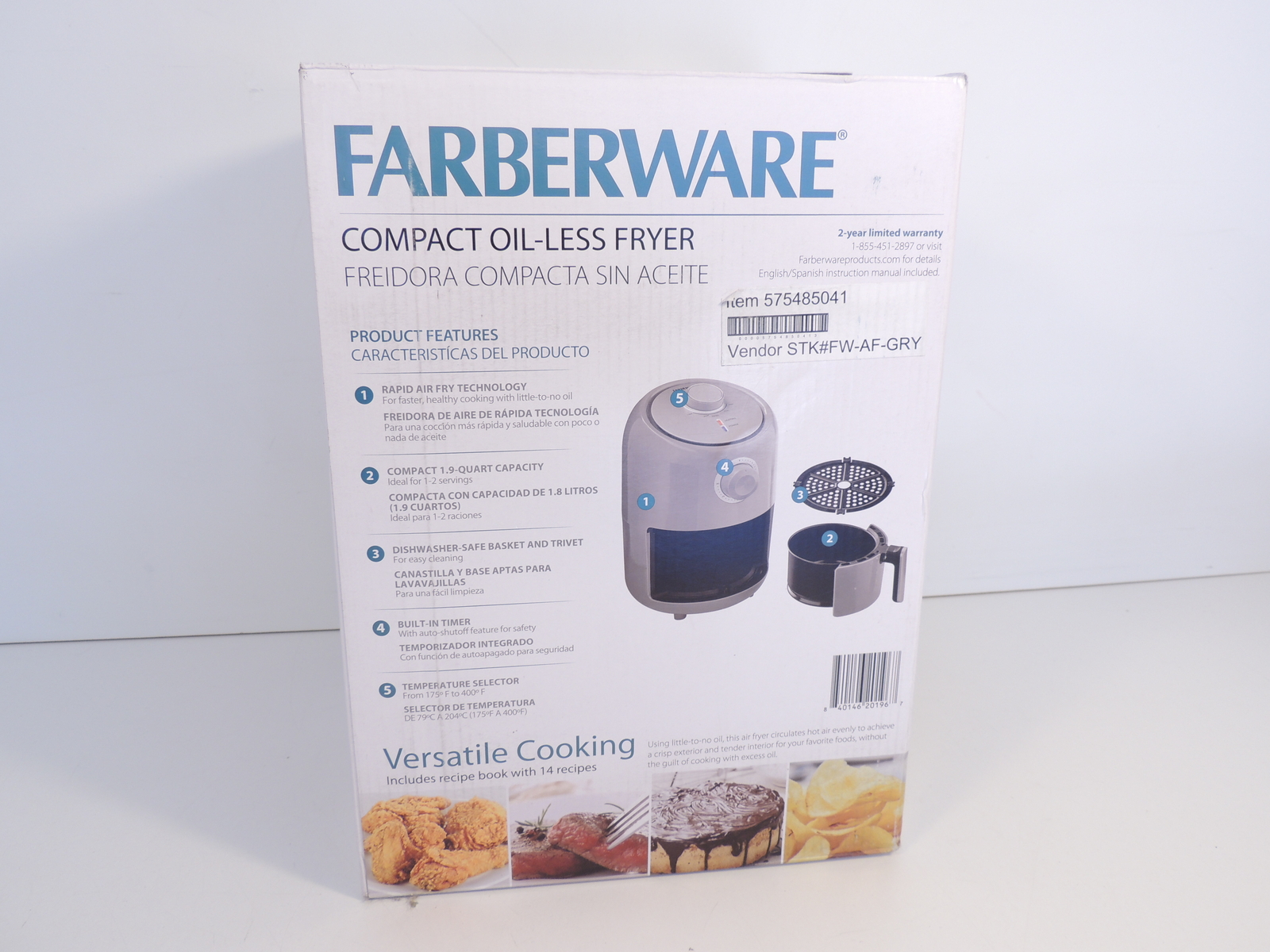 Farberware 1.9 Quart Compact OilLess Air Fryer Gray FWAFGRY New