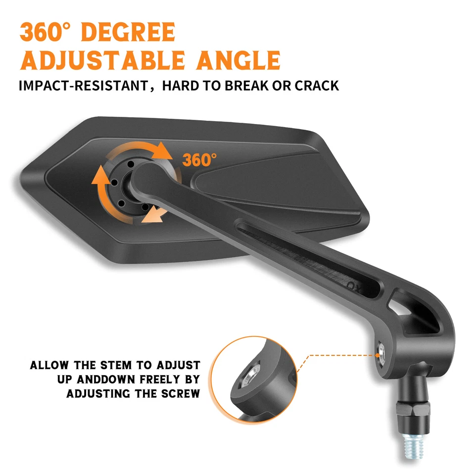 Espejos retrovisores laterales negros para motocicleta Yamaha WR250 WR450 WR400 WR450F Foto 3 de 4