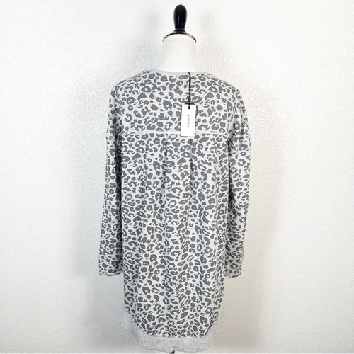Felpa tunica Z SUPPLY donna nuova con etichetta Weekender manica lunga grigio leopardato taglia XS - Foto 8 di 12