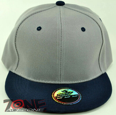 MENS GREY AND BLUE FLAT BILL SPORTS HAT Star Flat Bill Snapback Hat Cap Adjustable Striped Fashion  main image 3
