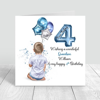 Personalisierte Geburtstagskarte Jungen blau 3. 4. 5. Geburtstag 6. Handarbeit Gruß