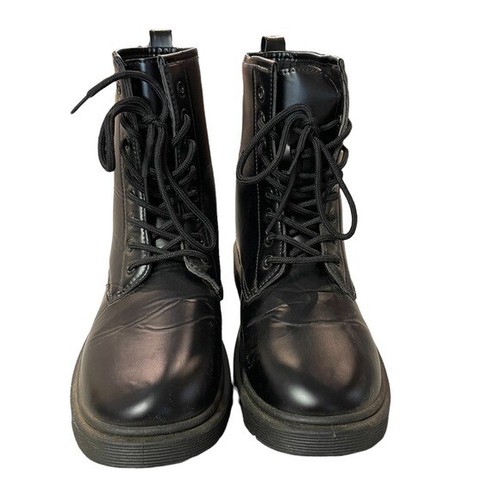 Womens black combat boots by Charles 