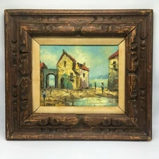 Coastal Landscape Oil Painting on Canvas Wood Frame