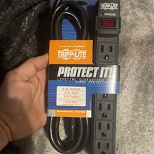 Tripp Lite 6 Outlet Surge Protector Power Strip 6ft Cord Black -New